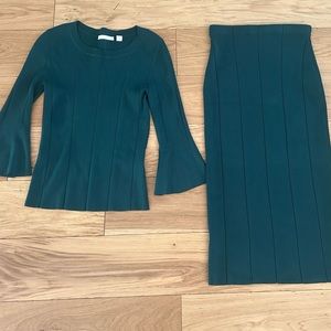 HUGO BOSS skirt and top set, stretch knit, size Small